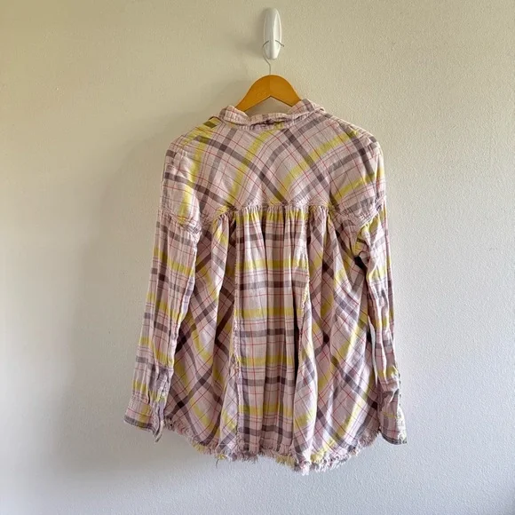 Free People We The Free Seeking Starlight Plaid Button-Up Shirt size Small - Picture 6 of 13